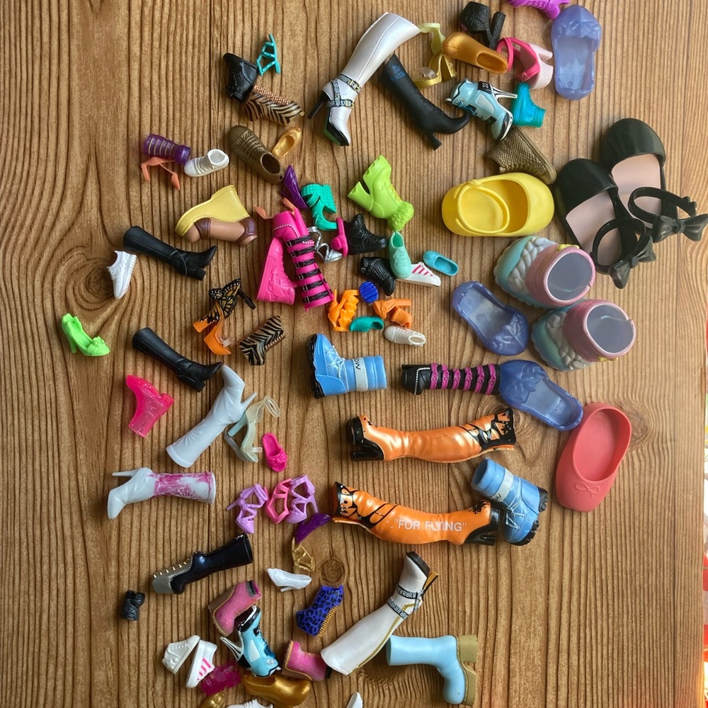 Lot of Assorted Brands Fashion Play Doll Shoes Used Mismatched Junk Drawer
